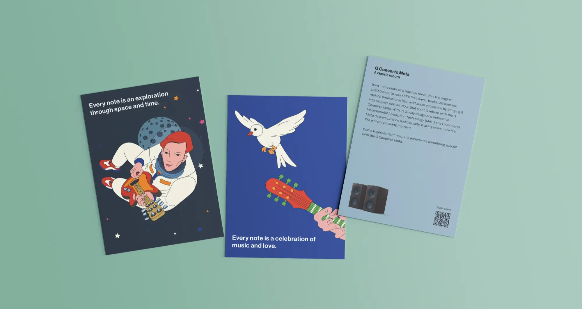 Collectible postcard set using individual campaign messages.