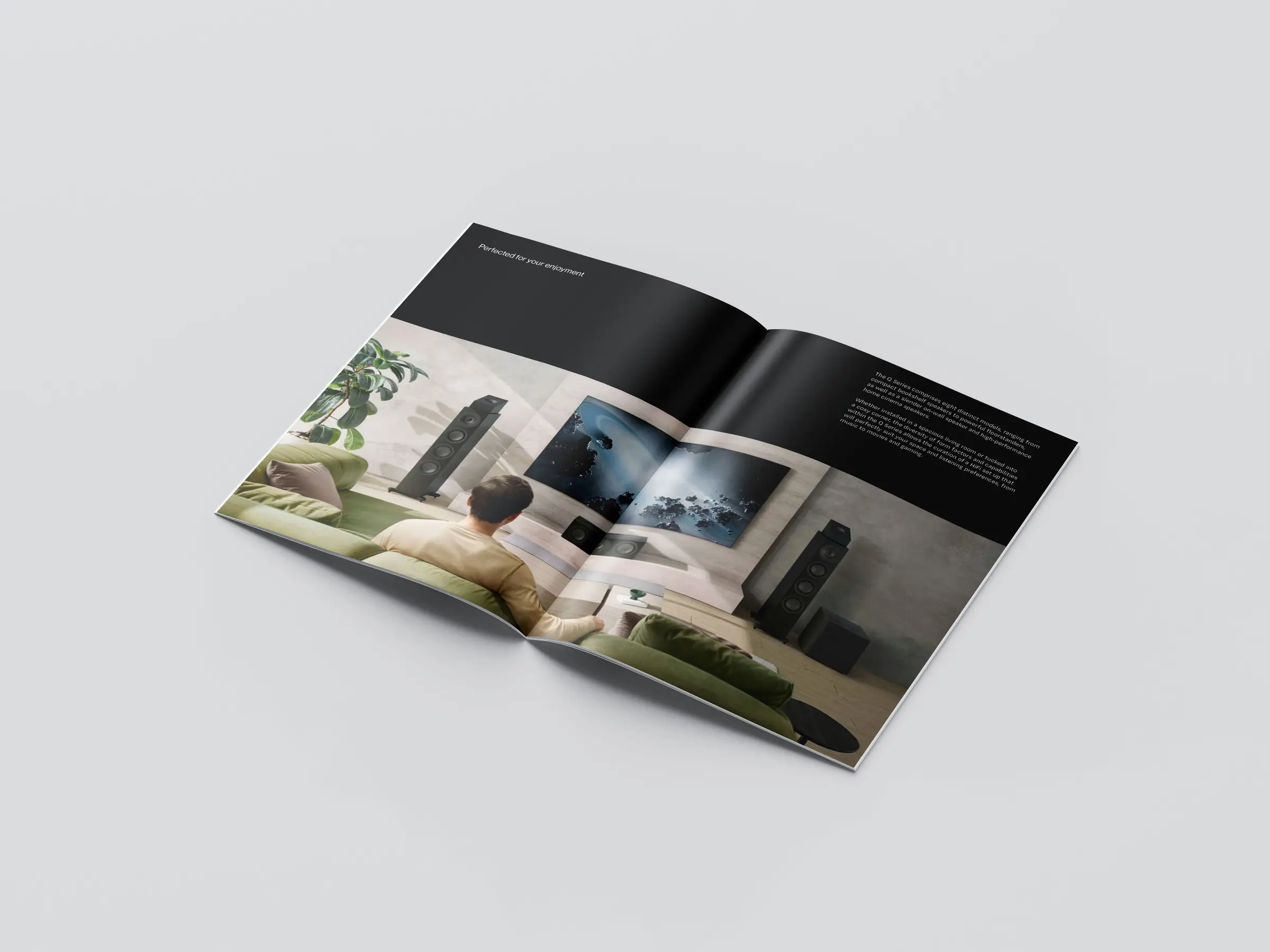 Lifestyle and product brochure spread.
